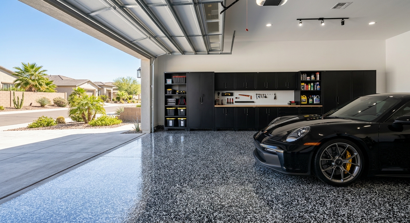 tuxedo polyaspartic garage floor coating scottsdale az